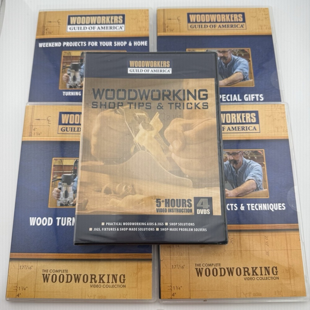 LOT OF 8 DVDs Woodworkers Guild of America Turning Collection And Tips & Tricks